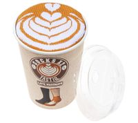 2 Paar TASTIQ Damen-Socken Kinder-Socken Baumwoll-Socken mit Latte Macchiato-Print Weihnachts-Geschenk für Kaffee-Liebhaber lange Strümpfe in stylischer Kaffeebecher-Geschenkbox Braun/Schwarz