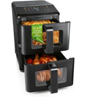 Friteuse à air chaud GOURMETmaxx FryUp 10L Double chambre 2300W 8 programmes **Reconditionné – Testé et entièrement fonctionnel** Noir