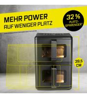 Friteuse à air chaud GOURMETmaxx FryUp 10L Double chambre 2300W 8 programmes **Reconditionné – Testé et entièrement fonctionnel** Noir