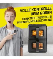 Friteuse à air chaud GOURMETmaxx FryUp 10L Double chambre 2300W 8 programmes **Reconditionné – Testé et entièrement fonctionnel** Noir