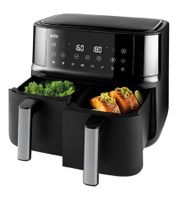 Friteuse à air chaud Braun TwinCook 3 TD3030 à double cuve 8 L 2850 W 8 programmes **Produit de seconde main – Testé et entièrement fonctionnel** Noir