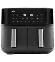 Friteuse à air chaud Braun TwinCook 3 TD3030 à double cuve 8 L 2850 W 8 programmes **Produit de seconde main – Testé et entièrement fonctionnel** Noir
