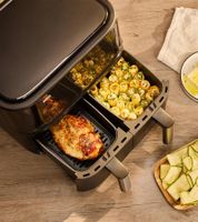 Friteuse à air chaud Braun TwinCook 3 TD3030 à double cuve 8 L 2850 W 8 programmes **Produit de seconde main – Testé et entièrement fonctionnel** Noir