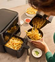Friteuse à air chaud Braun TwinCook 3 TD3030 à double cuve 8 L 2850 W 8 programmes **Produit de seconde main – Testé et entièrement fonctionnel** Noir