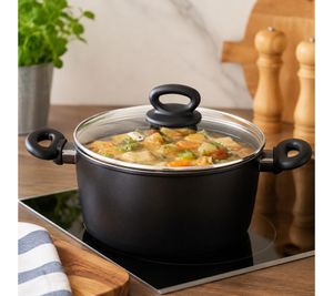 Russell Hobbs Crystaltech Suppentopf 20cm mit Glasdeckel Antihaftbeschichtung **B-Ware – geprüft & funktionell einwandfrei**RHO3480PMFOB Schwarz