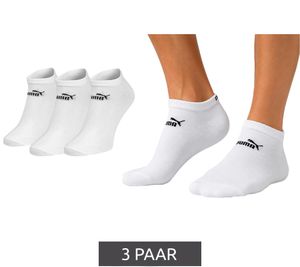 3 Paar PUMA Unisex Baumwoll-Socken schlichte Sneaker-Socken Kurz-Socken Baumwoll-Socken Strümpfe 701235357 002 Weiß