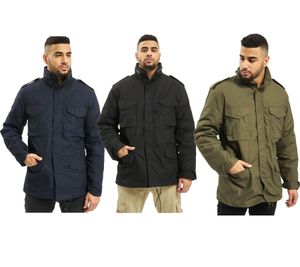 klassische Build Your Brand M65 Herren US-Feldjacke mit separater Innenjacke B3108 Urban in Navy-Blau, Schwarz und Oliv-Grün