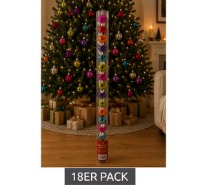 Lot de 18 décorations de Noël en verre, 25 mm de diamètre, **Grade B - Contrôlé et entièrement fonctionnel** Multicolores et brillantes