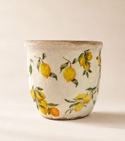 gwd Trend & Ambiente Ceramic Flower Pot with lemon design 11cm **B-Stock – inspected & fully functional** Multicolored