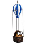 Décoration suspendue amusante : Hérisson avec jumelles et montgolfière, 29 x 7,5 cm **Article de seconde main – Testé et fonctionnel** Bleu