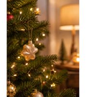Ensemble de 18 décorations de Noël en verre en forme d'étoile, Ø 25 mm **Article de seconde main – Contrôlé et fonctionnel** Or et argent, Or et argent brillant, Or et argent mat