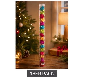 Ensemble de 18 décorations de Noël en verre en forme d'étoile, 25 mm de diamètre. **Article de seconde main – Contrôlé et fonctionnel** Multicolore