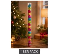 Ensemble de 18 décorations de Noël en verre en forme d'étoile, 25 mm de diamètre. **Article de seconde main – Contrôlé et fonctionnel** Multicolore