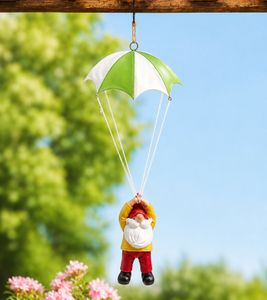 Décoration suspendue Nain de jardin avec parachute vert 35 x 16cm **Produit de second choix – testé & parfaitement fonctionnel** Multicolore