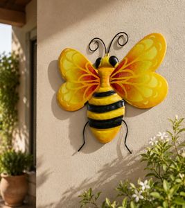 Décoration murale abeille en métal **Recyclage – Testée et entièrement fonctionnelle** 7324313 Jaune