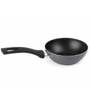Batterie de cuisine individuelle Accademia Mugnano, 3 pièces : Mini poêle (20 cm) + Casserole (14 cm) + Mini wok (16 cm), Antiadhésif, Fabriqué en Italie, Noir