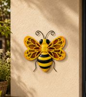 Magnifique décoration murale abeille en métal, 38 x 40 cm **Produit de seconde main – testé et entièrement fonctionnel** 9495717 Jaune/Noir/Rouge
