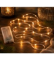 Guirlande lumineuse LED Sparkling Light Moments (lot de 10) avec minuterie, 2,4 mètres, 20 micro-LED blanc chaud, argent (9843441)