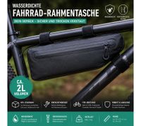 Kit complet de cyclotourisme (4 pièces) – Sacoche de cadre, sacoche de selle, éclairage LED 70 lux et antivol à chaîne pour le bikepacking