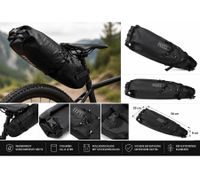 Kit complet de cyclotourisme (4 pièces) – Sacoche de cadre, sacoche de selle, éclairage LED 70 lux et antivol à chaîne pour le bikepacking