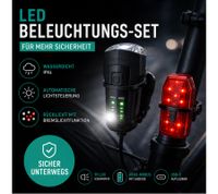Kit complet de cyclotourisme (4 pièces) – Sacoche de cadre, sacoche de selle, éclairage LED 70 lux et antivol à chaîne pour le bikepacking
