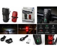 Kit complet de cyclotourisme (4 pièces) – Sacoche de cadre, sacoche de selle, éclairage LED 70 lux et antivol à chaîne pour le bikepacking