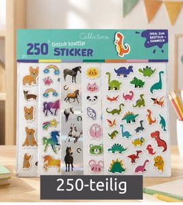 Collectino 250 tierisch knuffige Sticker Ideal zum Sammeln und Tauschen **B-Ware – geprüft & funktionell einwandfrei** Mehrfarbig