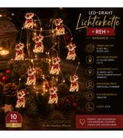 Guirlande lumineuse LED Sparkling Light Moments (lot de 10) avec motif cerf, minuterie, 2,2 mètres, 20 micro-LED blanc chaud, argent (9843451)