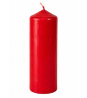 Bougie pilier classique en cire, bougie décorative, 17 x 5,7 cm **Produit de seconde main – Testée et parfaitement fonctionnelle** Rouge