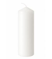 Bougie pilier classique en cire, bougie décorative, 17 x 5,7 cm **Produit de seconde main – Contrôlé et parfaitement fonctionnel** Blanc