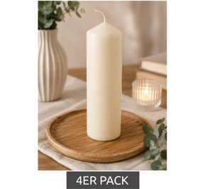 Bougie pilier classique en cire, bougie décorative, 17 x 5,7 cm **Produit de seconde main – Contrôlée et parfaitement fonctionnelle** Blanc crème