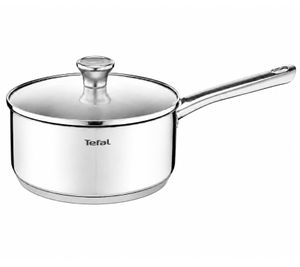 Casserole Tefal en Acier Inoxydable Ø 16cm avec Couvercle en Verre max. 1,3L **Produit de second choix – testé & parfaitement fonctionnel** en Argenté
