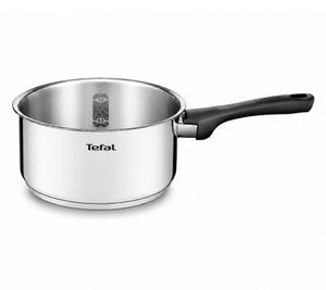 Casserole Tefal en Acier Inoxydable Ø 16cm max. 1,3L avec Manche Noir **Produit de second choix – testé & parfaitement fonctionnel** en Argenté