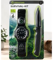 Kit de survie TREKSTONE 2 pièces - Outils de camping et équipement de plein air **Produit de seconde main – Testé et entièrement fonctionnel** Noir