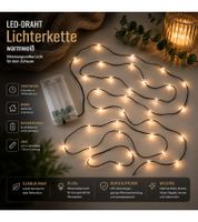 Value pack of 10 LICHTMOMENTE LED wire string lights with timer function, 2.4 meters, 20 warm-white micro-LEDs (Model 9844845, Green)