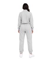 Australian Women's 2-Piece Cotton Loungewear Set (Sweat Jacket & Joggers with Logo Lettering) – Black/White/Pink, Blue/Pink, Grey/Navy Blue, Grey Melange