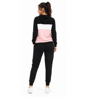 Australian Women's 2-Piece Cotton Loungewear Set (Sweat Jacket & Joggers with Logo Lettering) – Black/White/Pink, Blue/Pink, Grey/Navy Blue, Grey Melange