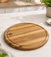 KESPER Acacia Wood Snack Plate Ø25cm with Juice Groove **B-Grade – tested & fully functional** in Brown