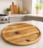 KESPER Acacia Wood Pizza Plate Ø32cm Knife-Friendly **B-Grade – tested & fully functional** in Brown