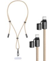 Intenso Handykette als Lade- und Datenkabel 2x USB-C und bis 1,65 Meter Schnell laden bis 60 Watt **B-Ware – geprüft & funktionell einwandfrei** Beige