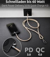 Intenso Handykette als Lade- und Datenkabel 2x USB-C und bis 1,65 Meter Schnell laden bis 60 Watt **B-Ware – geprüft & funktionell einwandfrei** Beige
