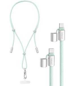 Intenso Phone Lanyard / Charging & Data Cable (2x USB-C, up to 1.65m) **B-Stock – Tested & Fully Functional** Light green