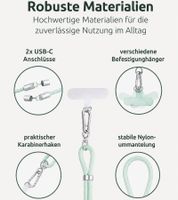 Intenso Phone Lanyard / Charging & Data Cable (2x USB-C, up to 1.65m) **B-Stock – Tested & Fully Functional** Light green