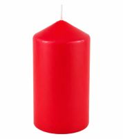 6-Pack Classic Wax Pillar Candle – Decorative Candle 9 x 4.7 cm **B-Stock – inspected & fully functional** Red