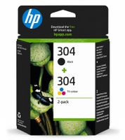 HP 304 Original Ink Cartridges 2-Pack Black & Tri-Color **B-Grade – tested & fully functional** Multicolored