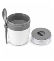 Duo Tableware To-Go Yogurt Cup with Muesli Compartment & Spoon – 310ml Plastic Cup – White **B-Stock – Inspected & Fully Functional**