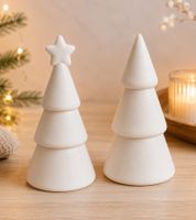Set of 2 Sparkling LED Christmas Tree Light Decorations (Warm White, 13 cm, Batteries Included) **B-Stock – Tested & Fully Functional** White