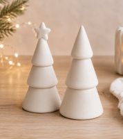 Set of 2 Sparkling LED Christmas Tree Light Decorations (Warm White, 13 cm, Batteries Included) **B-Stock – Tested & Fully Functional** White