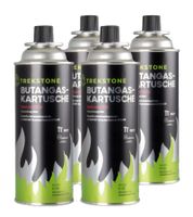 TREKSTONE Set of 4 Butane Gas Cartridges (520 ml per cartridge) – Black **B-Stock – inspected & fully functional**