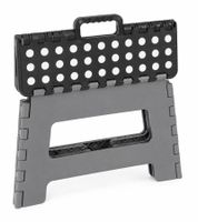 HEDURA Folding Step Stool with Integrated Carry Handle – Max. Load Capacity 150 kg – 34.5 x 28 x 22 cm **B-Stock – inspected & fully functional** – Grey
